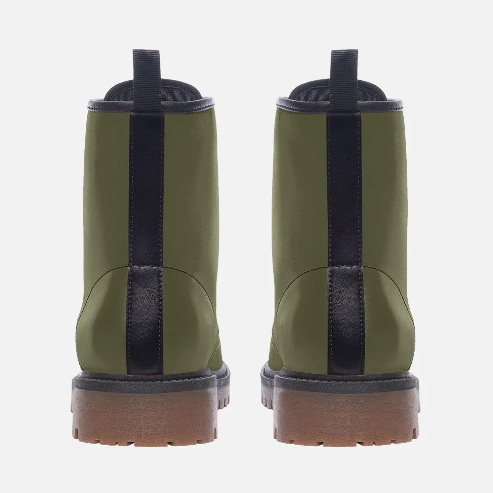 🛍️ Olive Green Combat Boots – Grounded. Fierce. Unshakable.