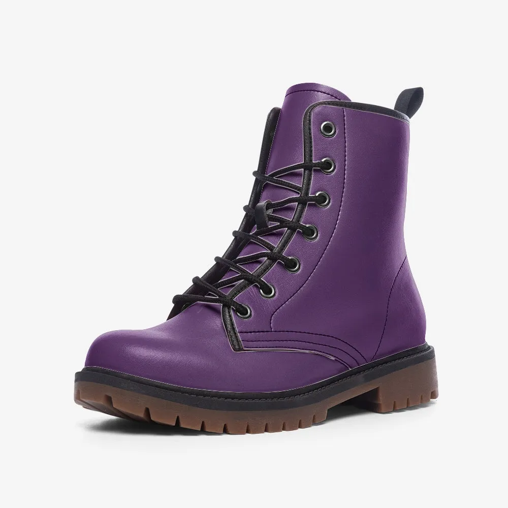 🛍️ Royal Purple Combat Boots – Bold, Unique & Unapologetic