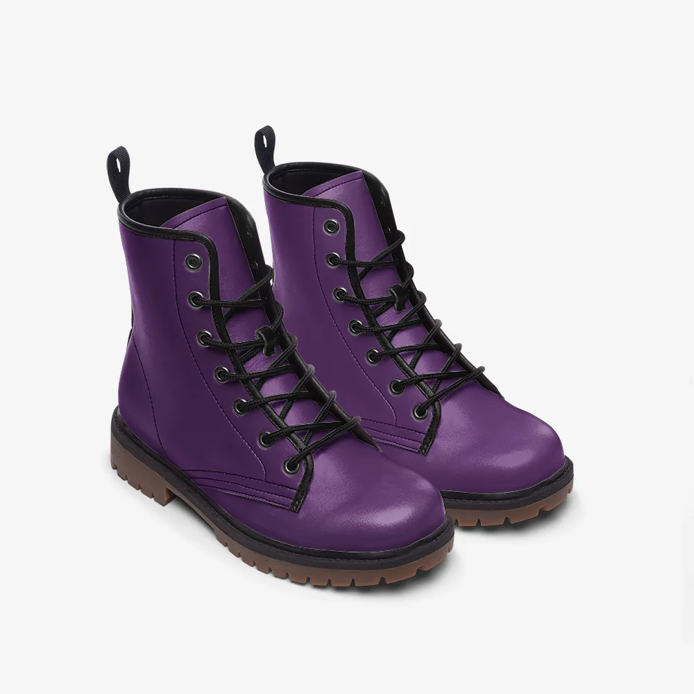 🛍️ Royal Purple Combat Boots – Bold, Unique & Unapologetic