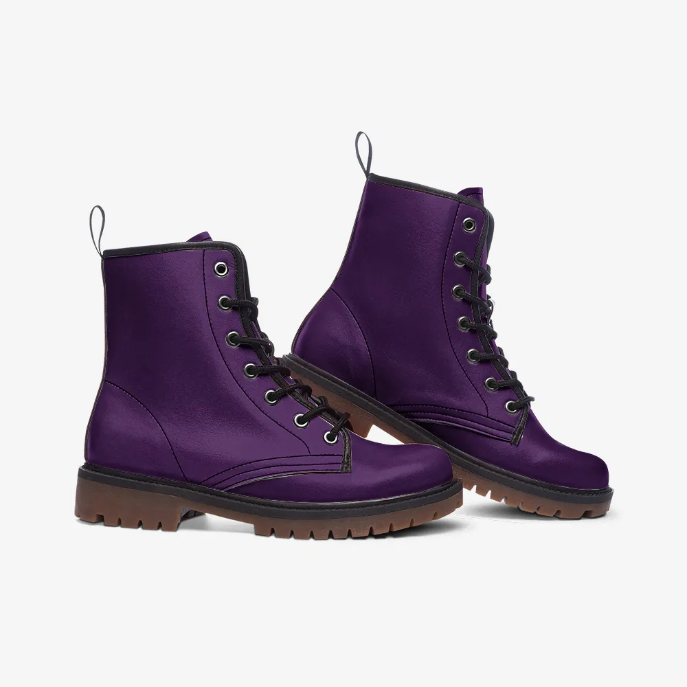 🛍️ Royal Purple Combat Boots – Bold, Unique & Unapologetic
