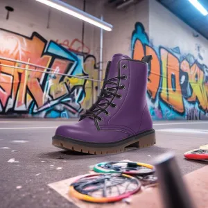 🛍️ Royal Purple Combat Boots – Bold, Unique & Unapologetic