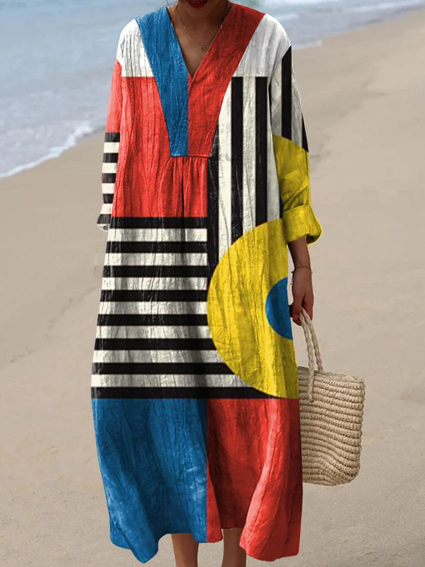 Adele | Abstract V-Neck Dress
