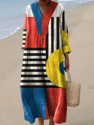 Adele | Abstract V-Neck Dress