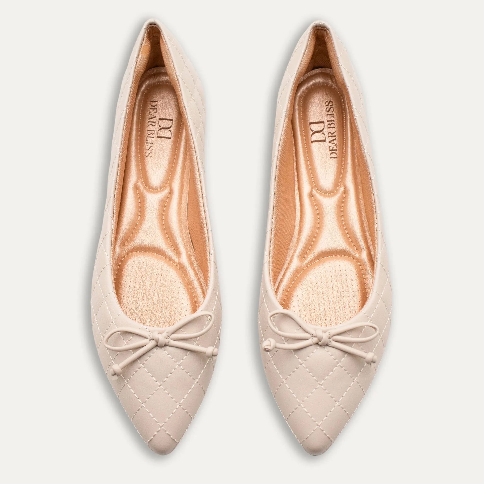 Adriana Bow Off-White Pointed Toe Flats