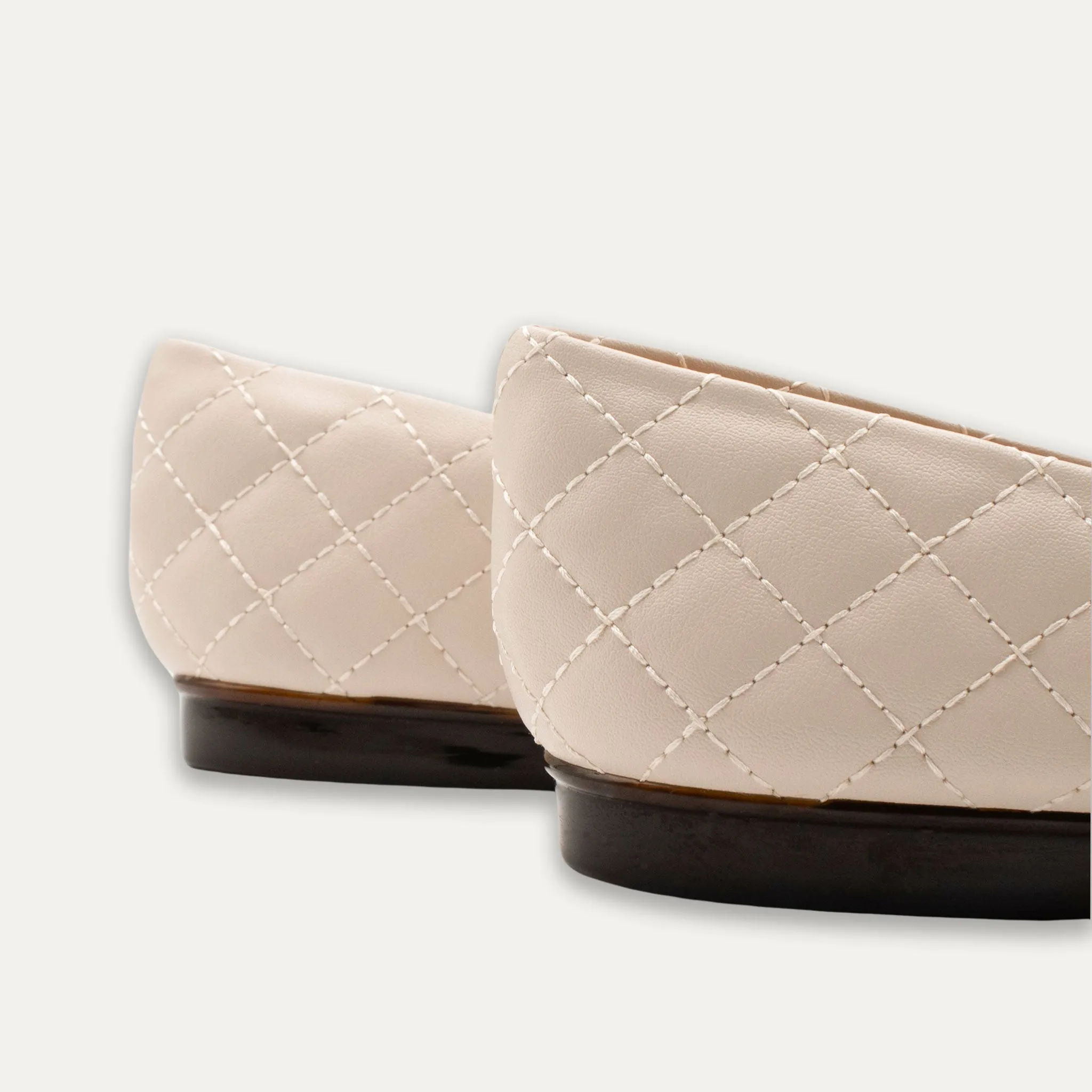 Adriana Bow Off-White Pointed Toe Flats