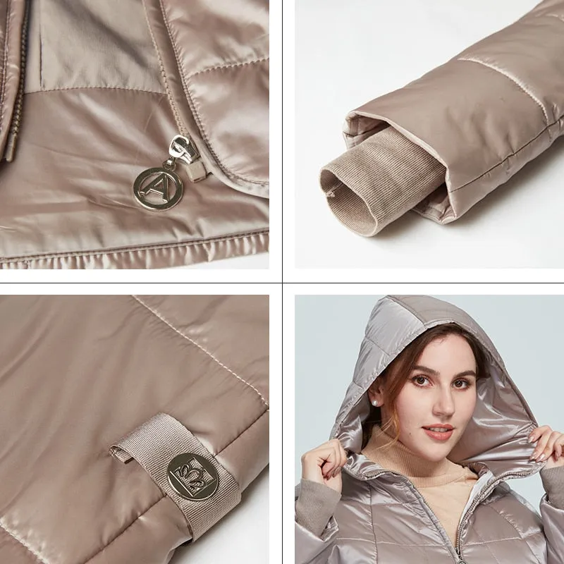 Astrid 2022 New Autumn Winter Women&#39;s coat women Windproof warm parka Plaid fashion Jacket hood Plus size female clothing 9385