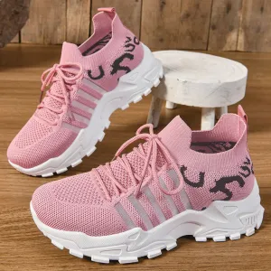 Athletic Shoes - Lace Up Mesh Breathable Athletic