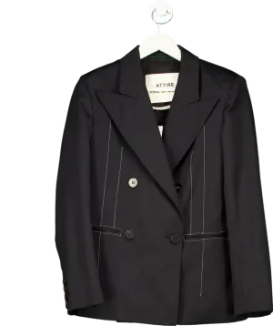 Attire The Studio Black 100% Wool Blazer UK XS