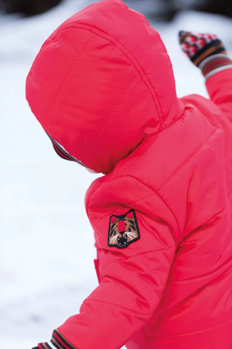 Baby Boys Red Coated Hooded Parka