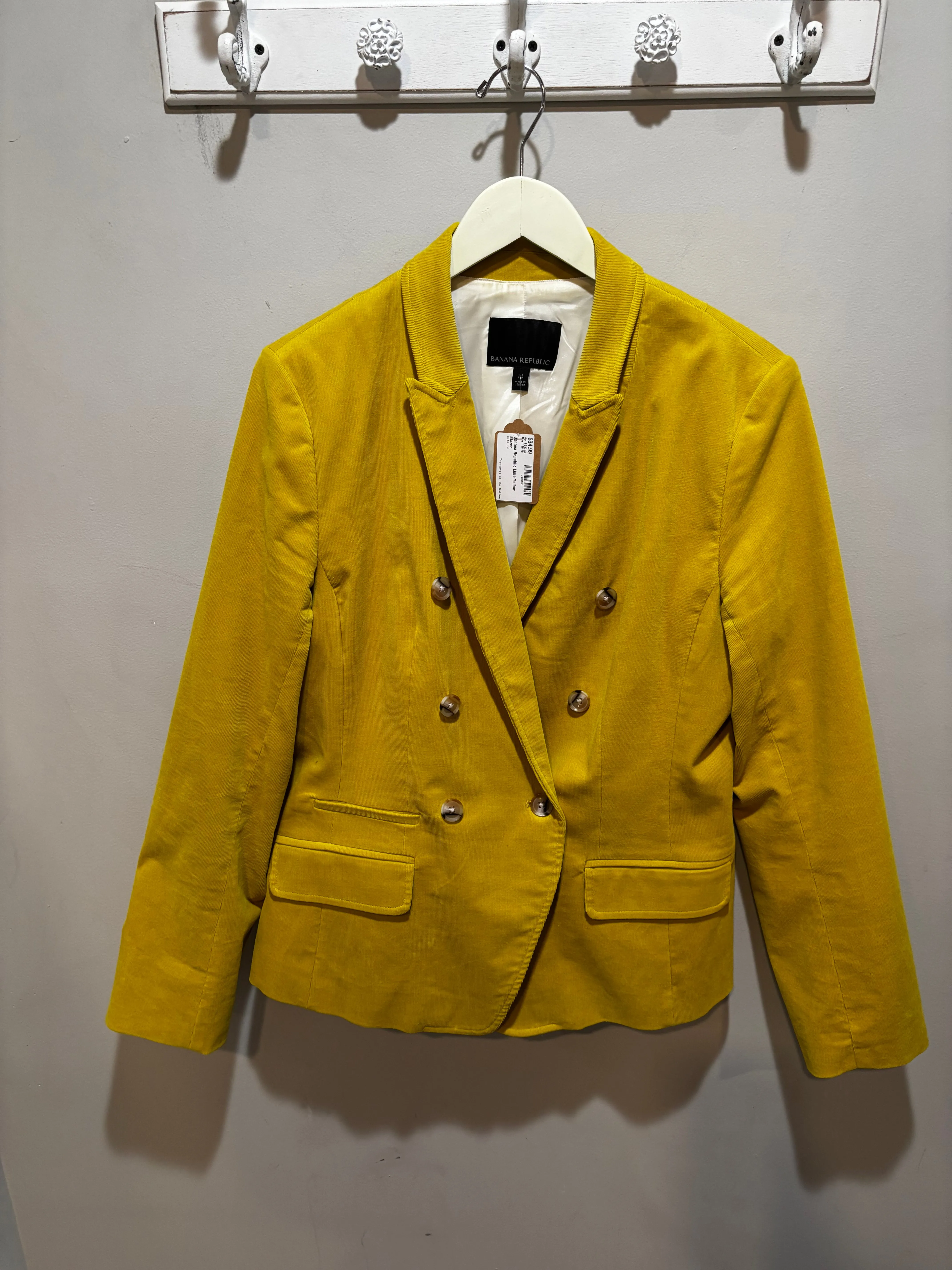 Banana Lime Yellow Corduroy Blazer