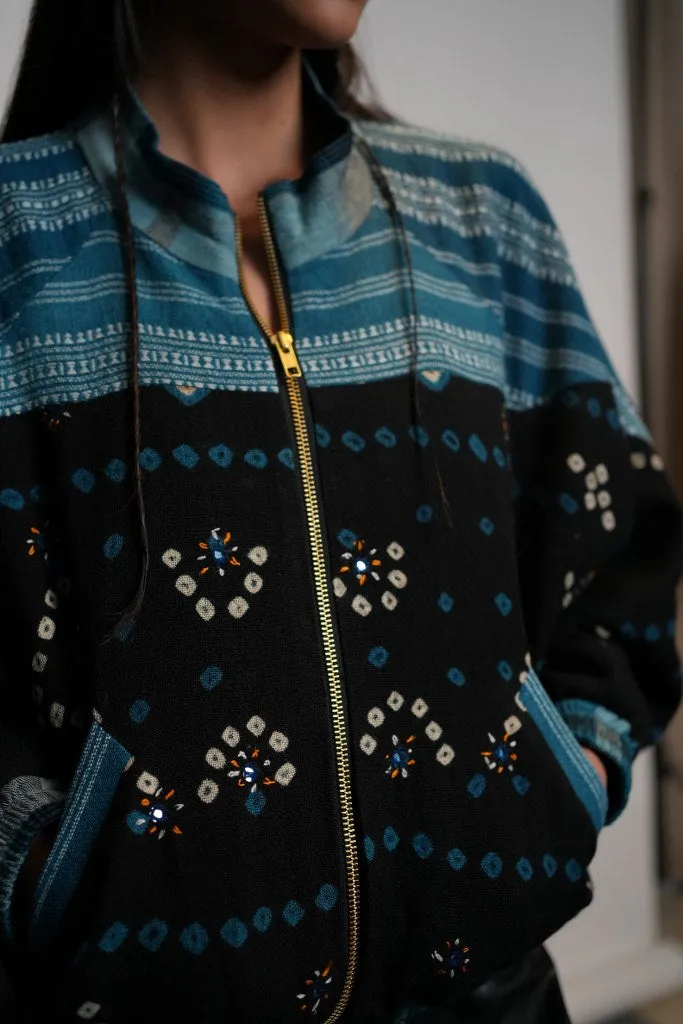 Bandhani Blue Bomber