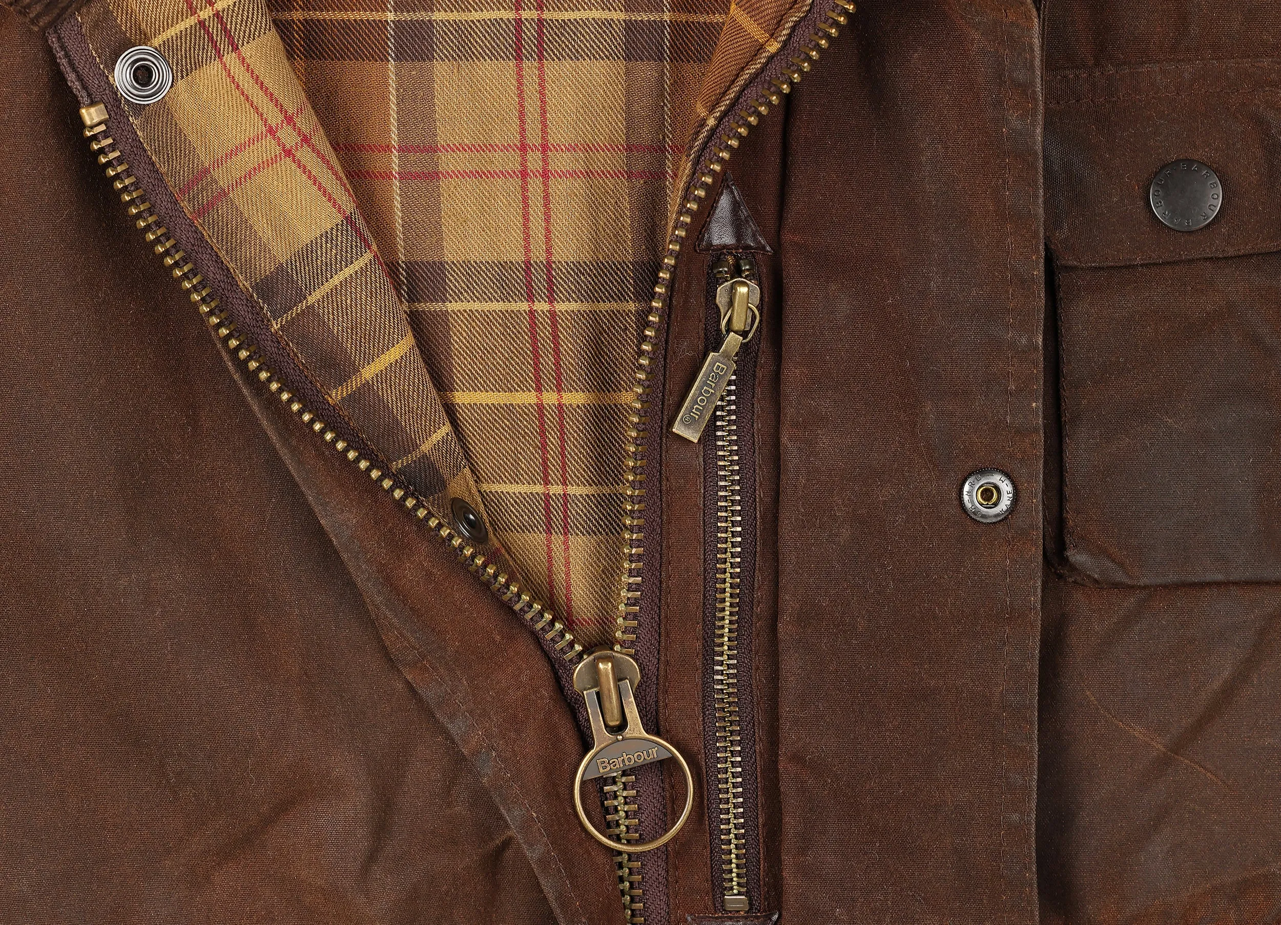 Barbour Ford Wax Bomber Jacket - Brown - L