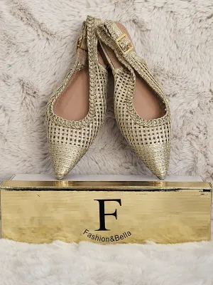 Bella Gold Slingback Flats