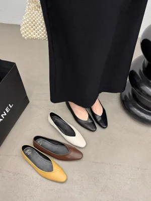 binfenxie  -  Casual Women Loafers Autumn Dress Shoes Low Heeled Black Beige Brown Yellow Casual Slides Mules Shoes Woman Ballte Dance Mules