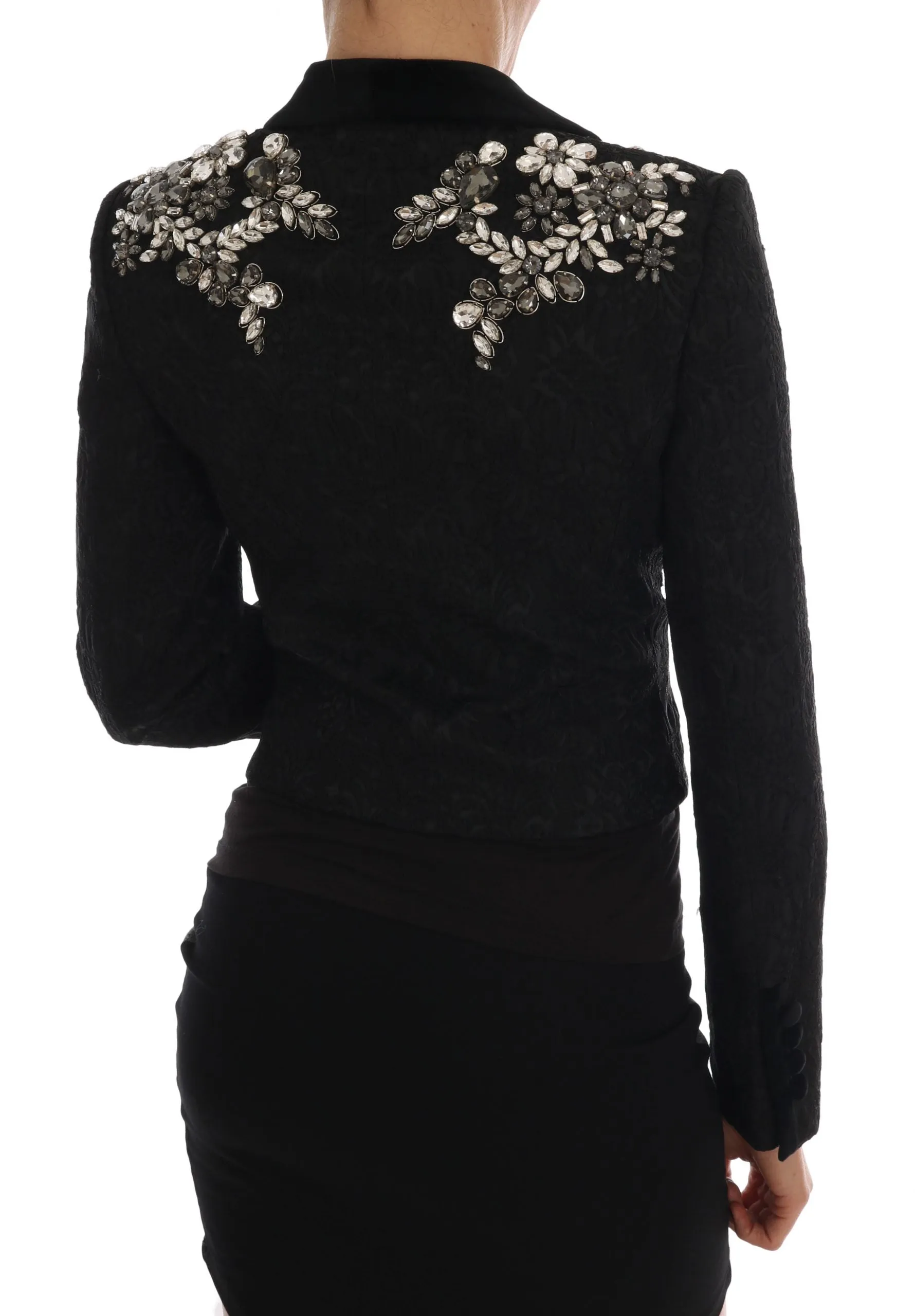 Black  Crystal Embellished Blazer Jacket