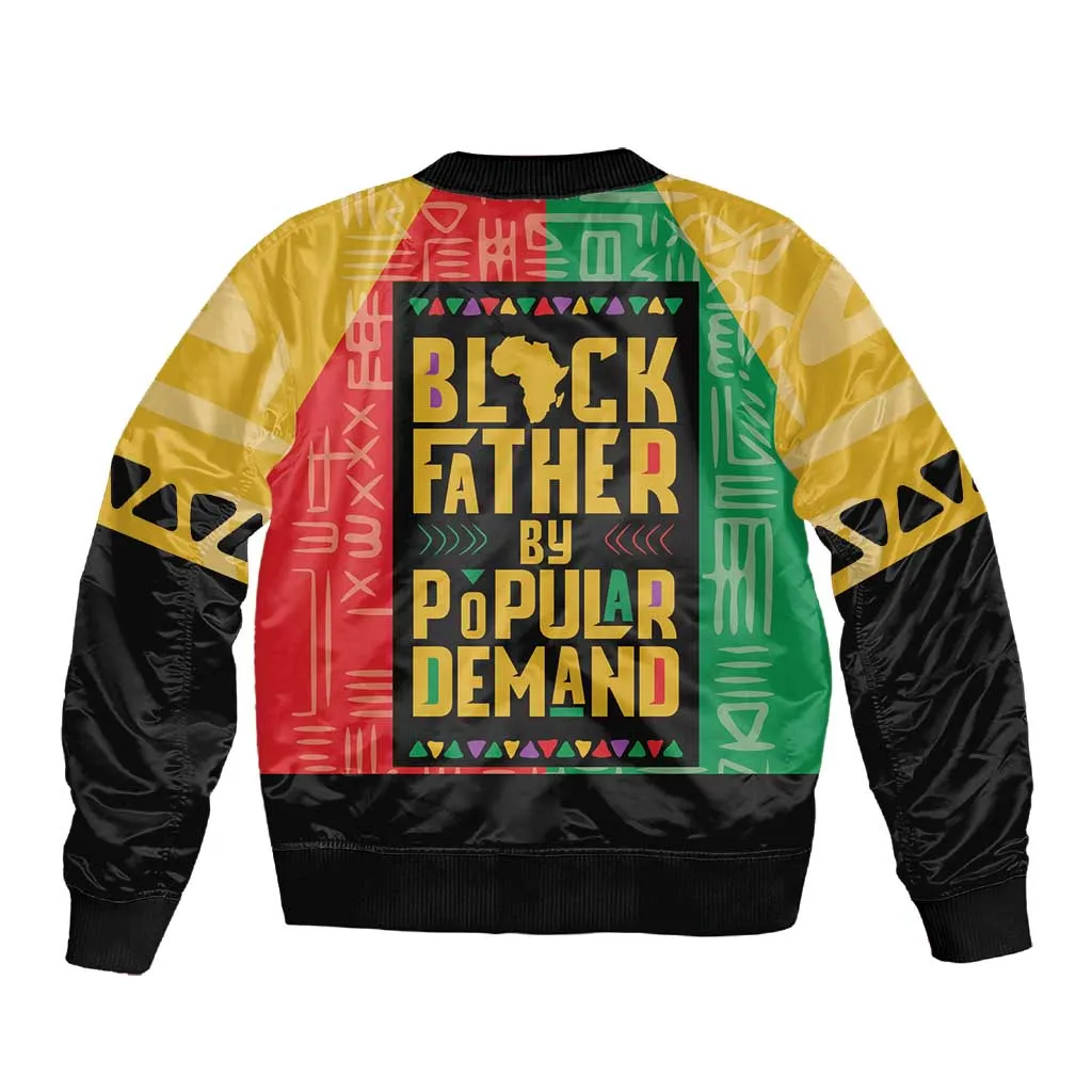 Black Father By Popular Demand Sleeve Zip Bomber Jacket African Art DT03