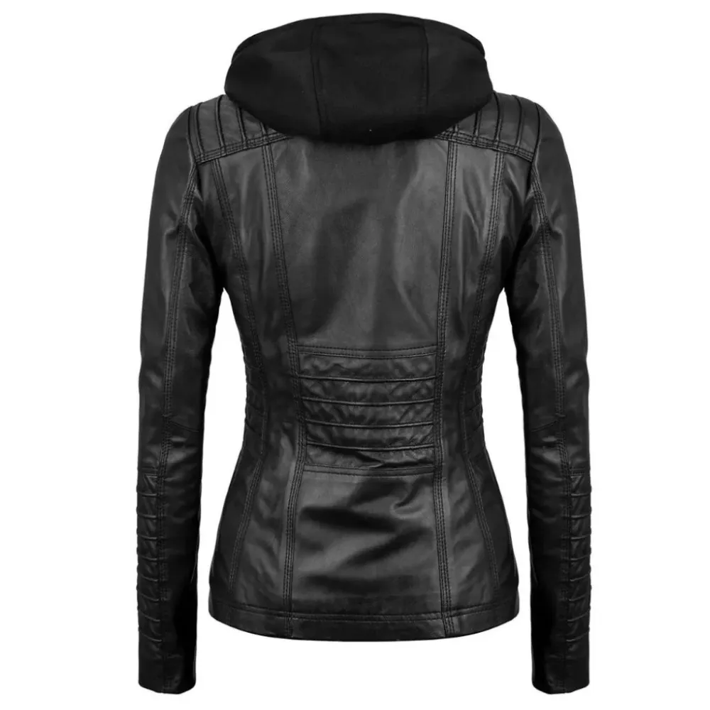 Black Nebula Hood Biker Jacket