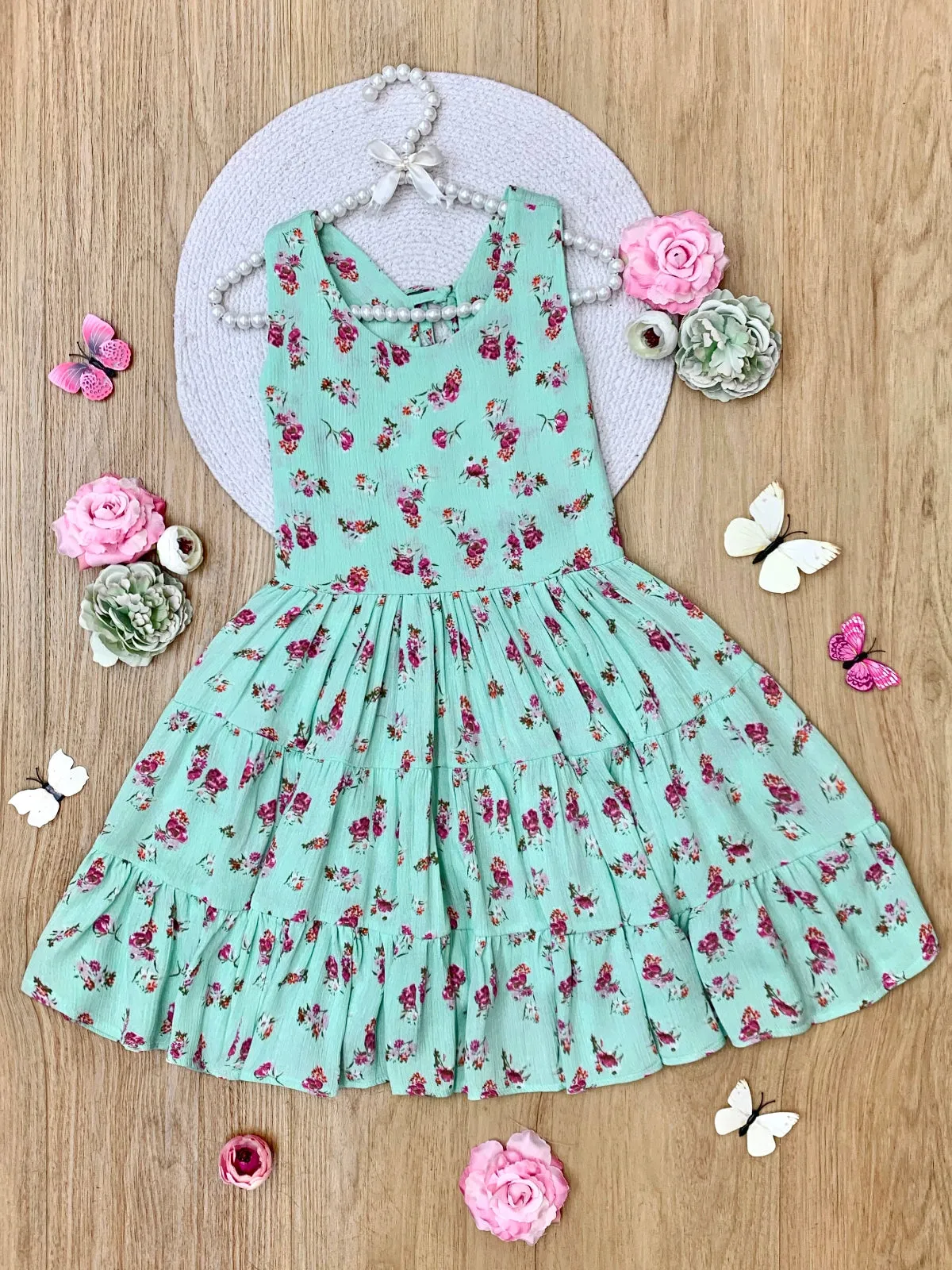 Boho Mint Floral Casual Spring Dress