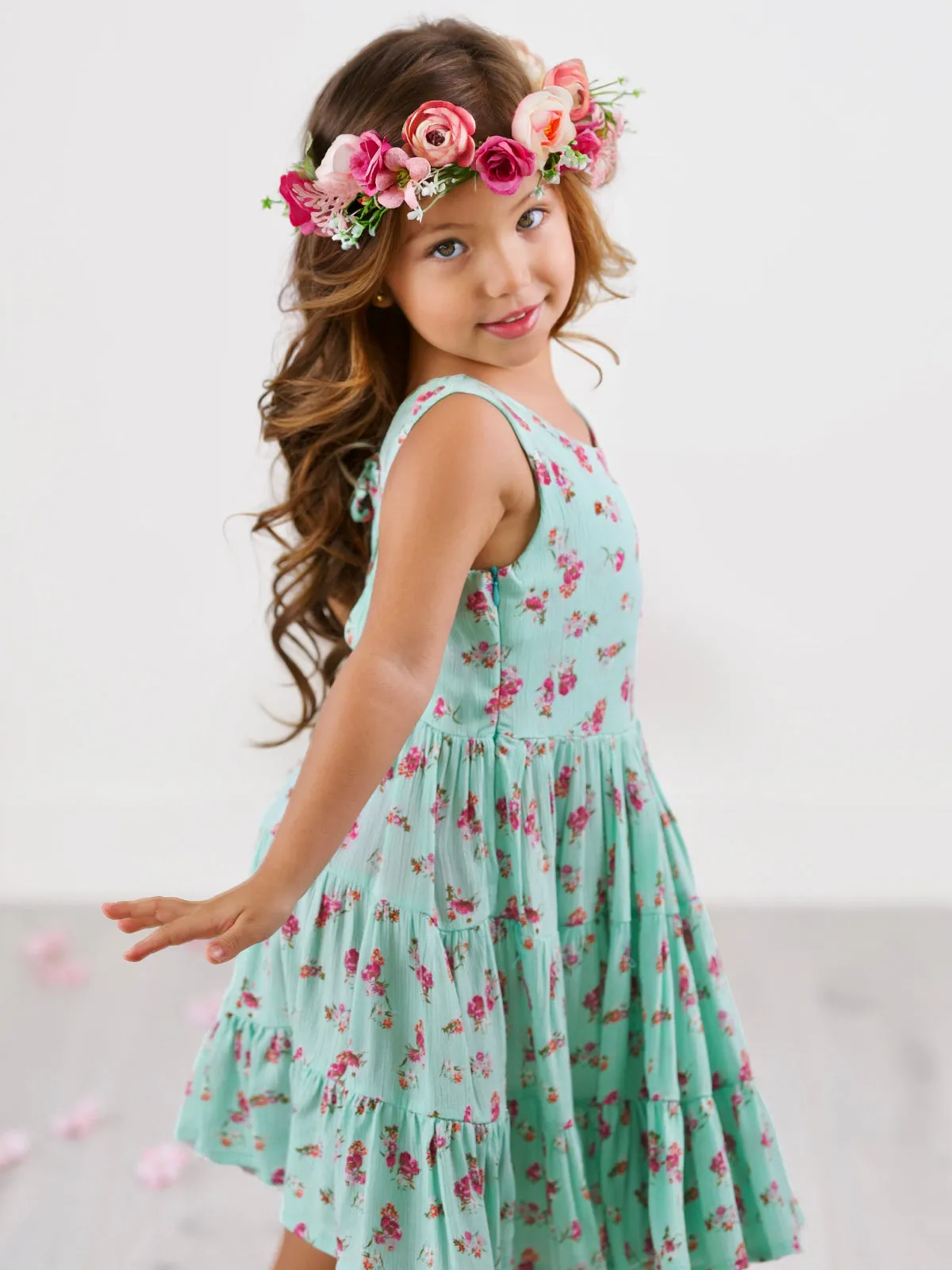 Boho Mint Floral Casual Spring Dress