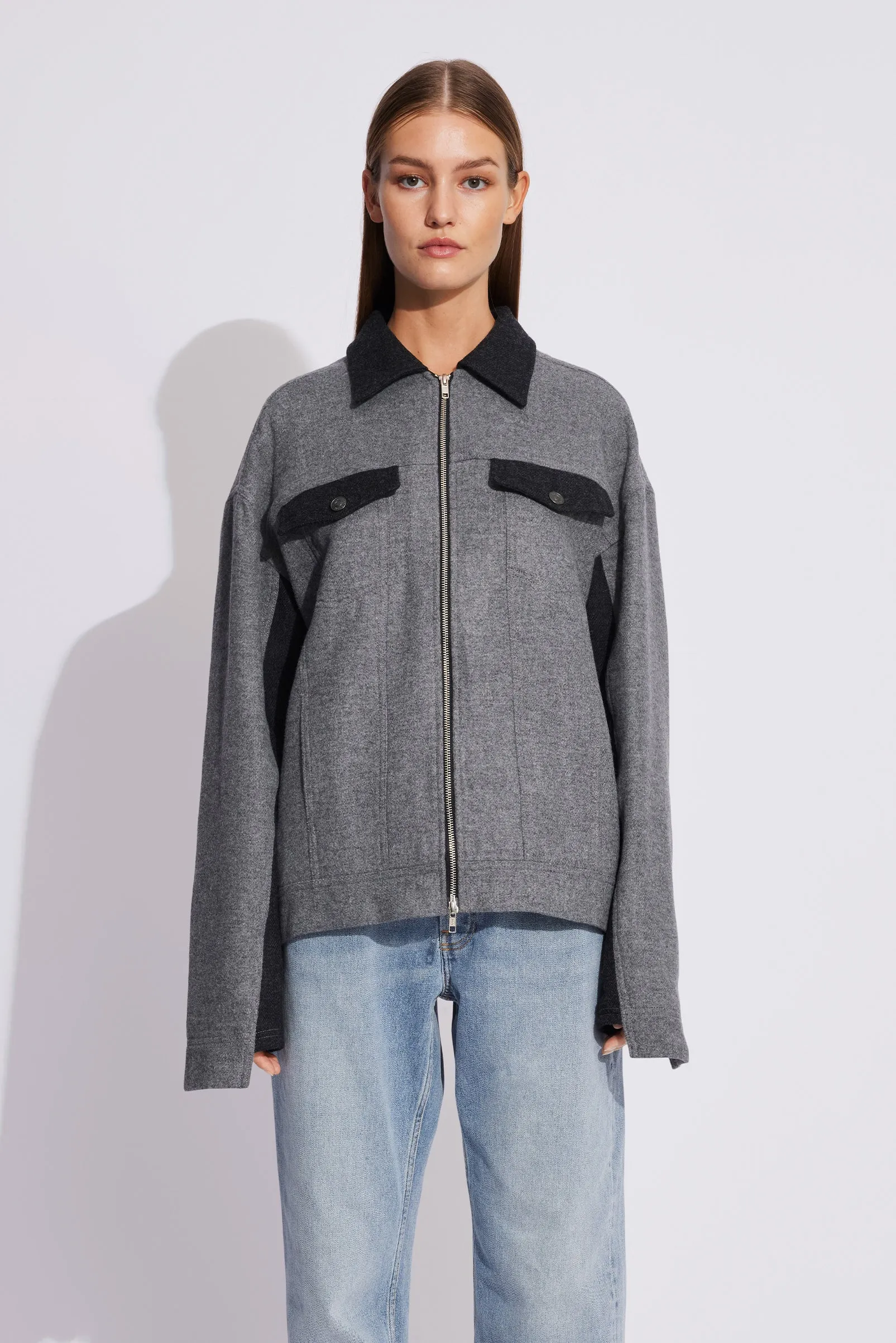 Bologne Zip Jacket - Multi Color Grey