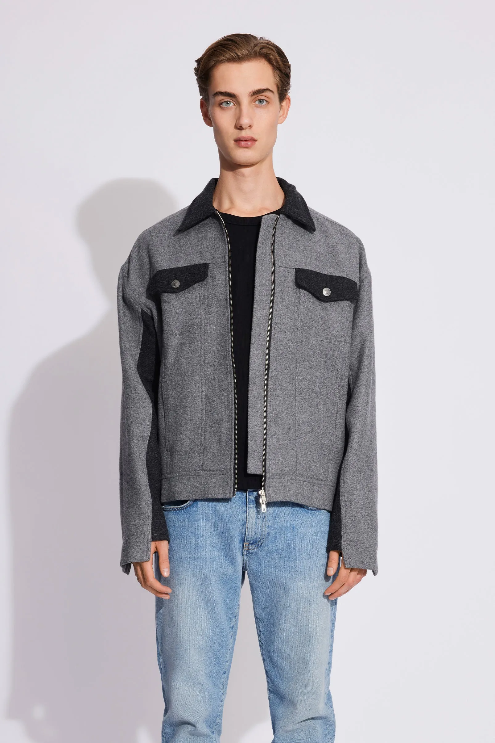 Bologne Zip Jacket - Multi Color Grey