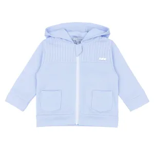 Boys fine cable jacquard hooded jacket