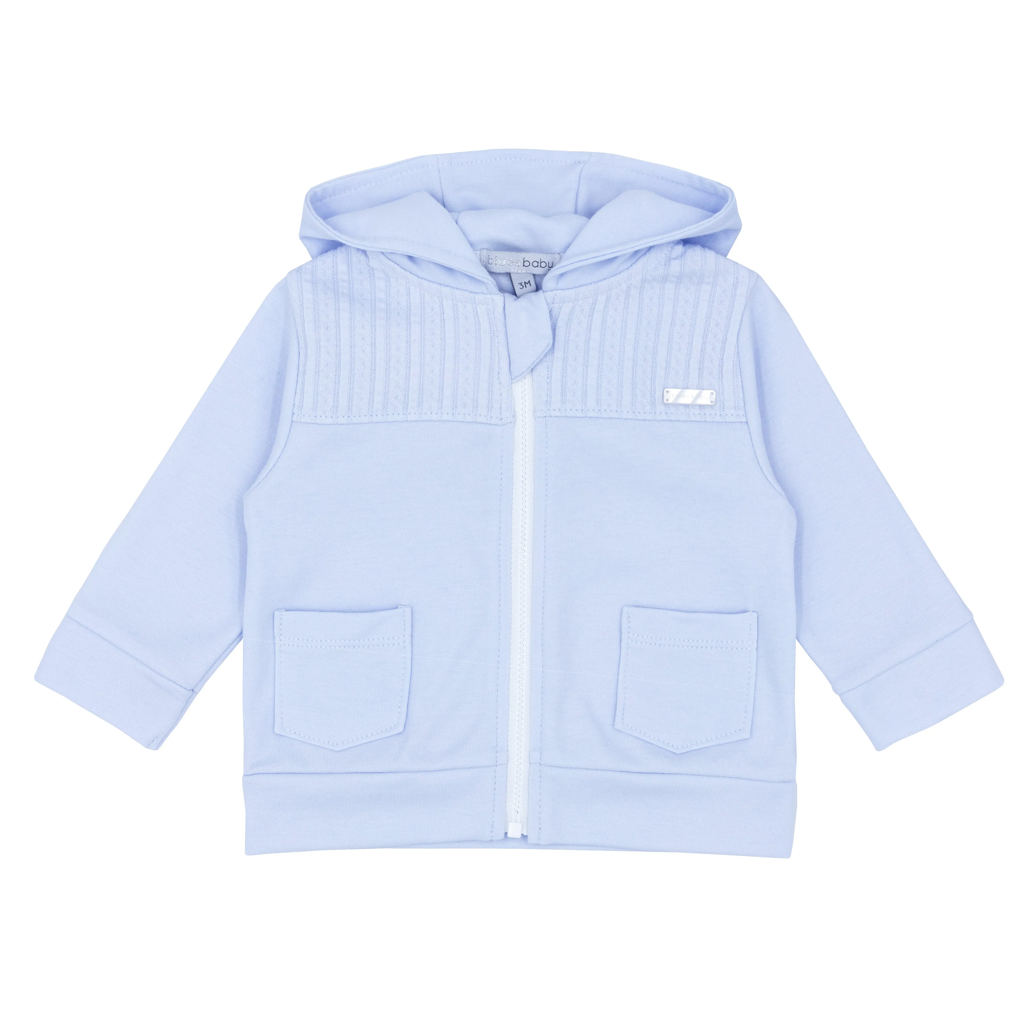 Boys fine cable jacquard hooded jacket