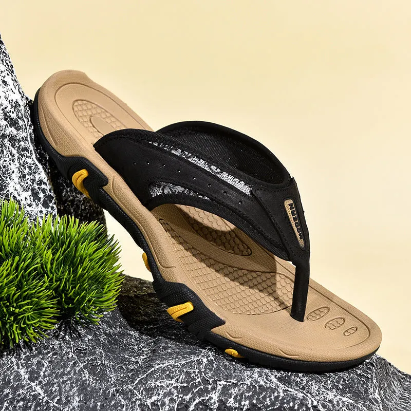 Breathable, comfortable flat outdoor sandals for men