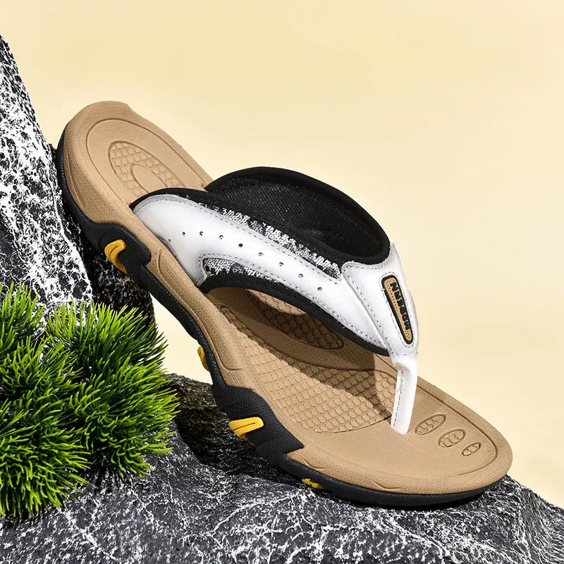Breathable, comfortable flat outdoor sandals for men