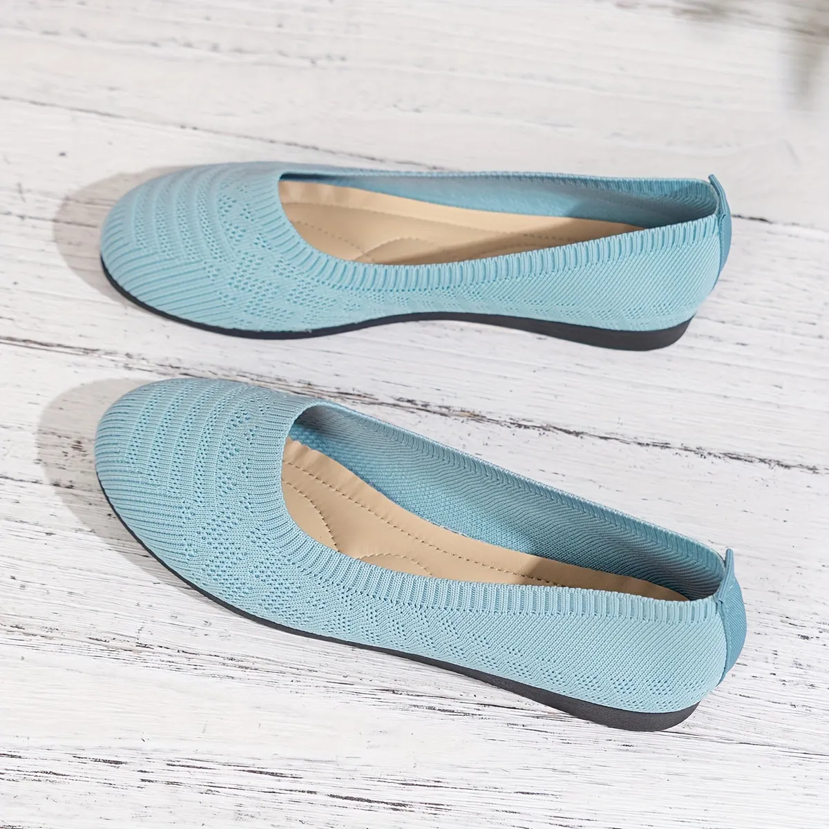 Breathable Knit Ballet Flats