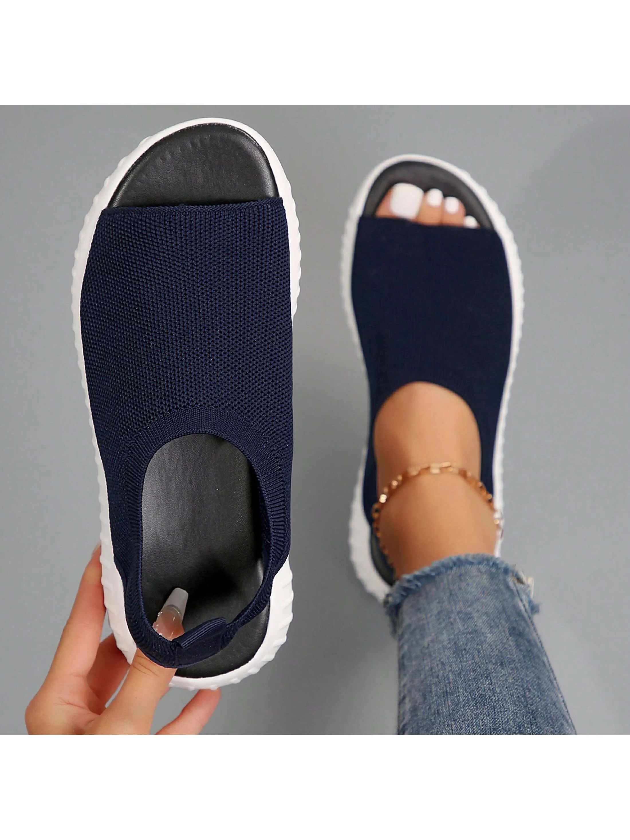 Breathable Mesh Peep-Toe Wedge Platform Sandals – Ultimate Comfort for Stylish Summer Days
