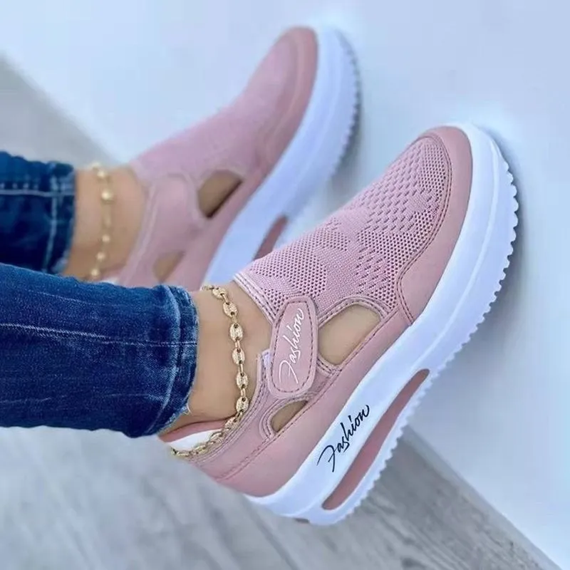 Breathable Mesh Platform Sneakers
