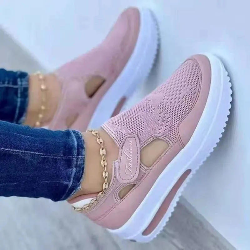 Breathable Mesh Platform Sneakers