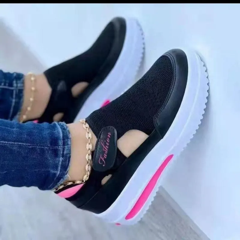 Breathable Mesh Platform Sneakers