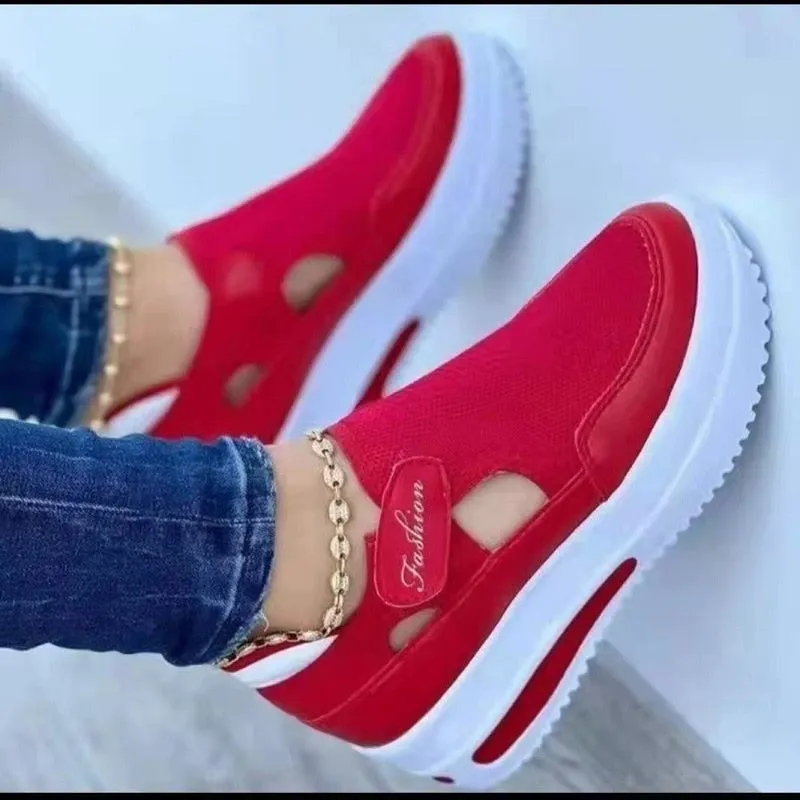 Breathable Mesh Platform Sneakers