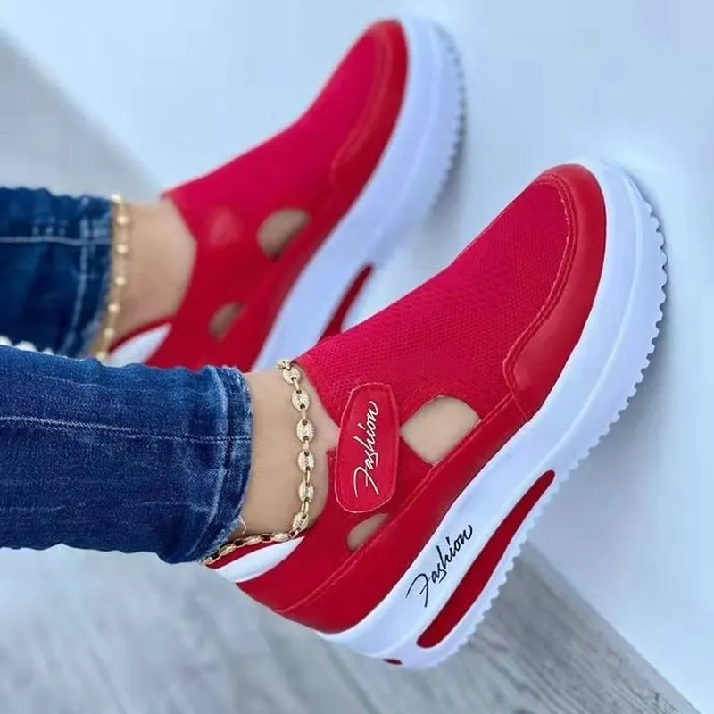 Breathable Mesh Platform Sneakers