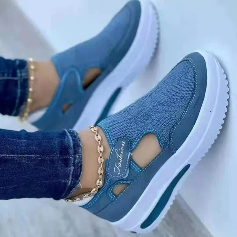 Breathable Mesh Platform Sneakers