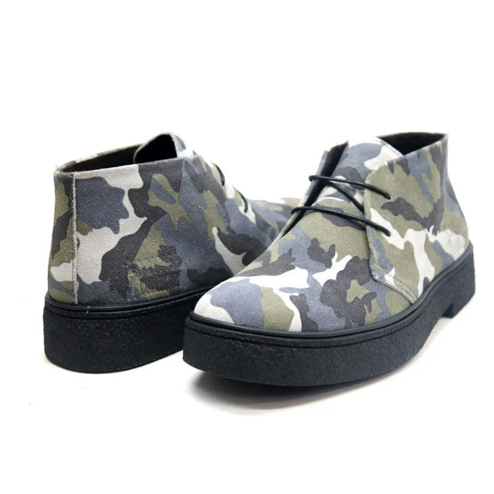 British Walkers Playboy Classic Men's Camo Suede Ankle Boots