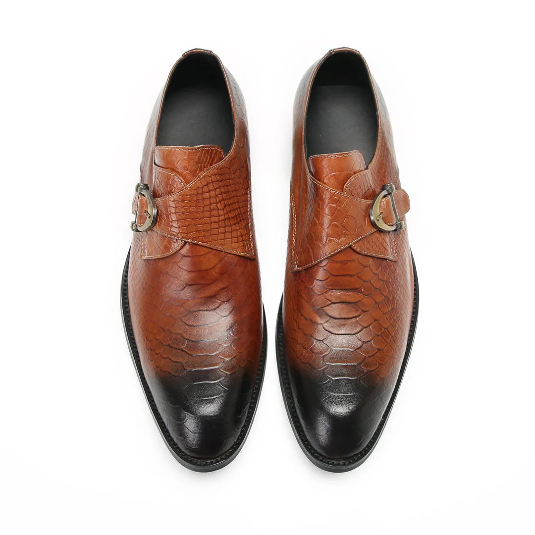 Brown buckle men's business dress shoes