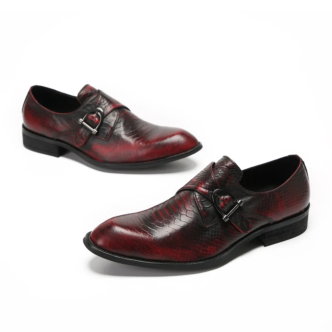 Brown buckle men's business dress shoes