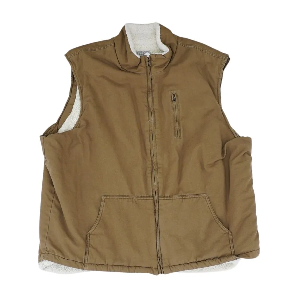 Brown Solid Fleece Vest