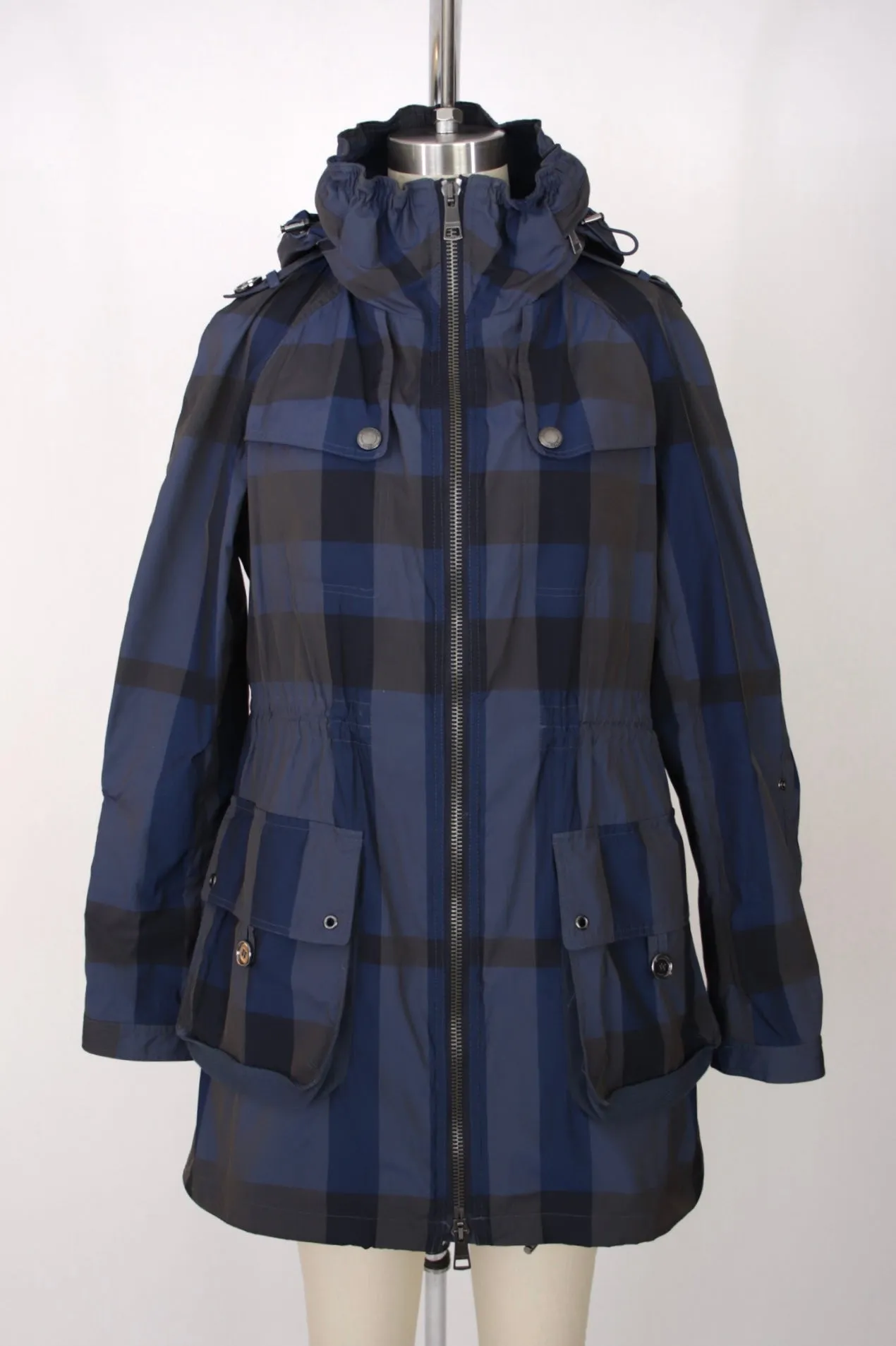 Burberry Brit Hooded Check Coat*