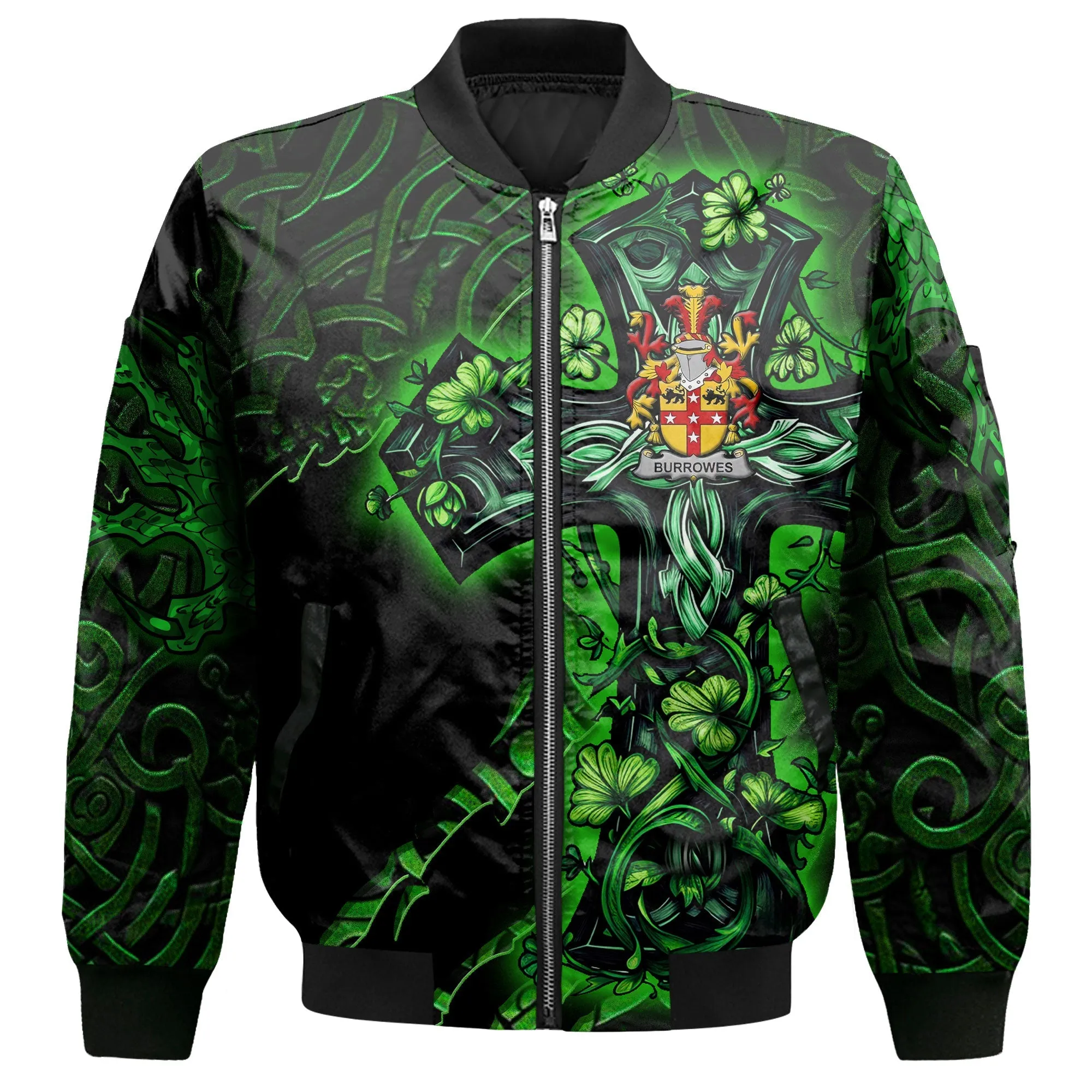 Burrowes Bomber Jackets Celtic Cross And Dragon Style