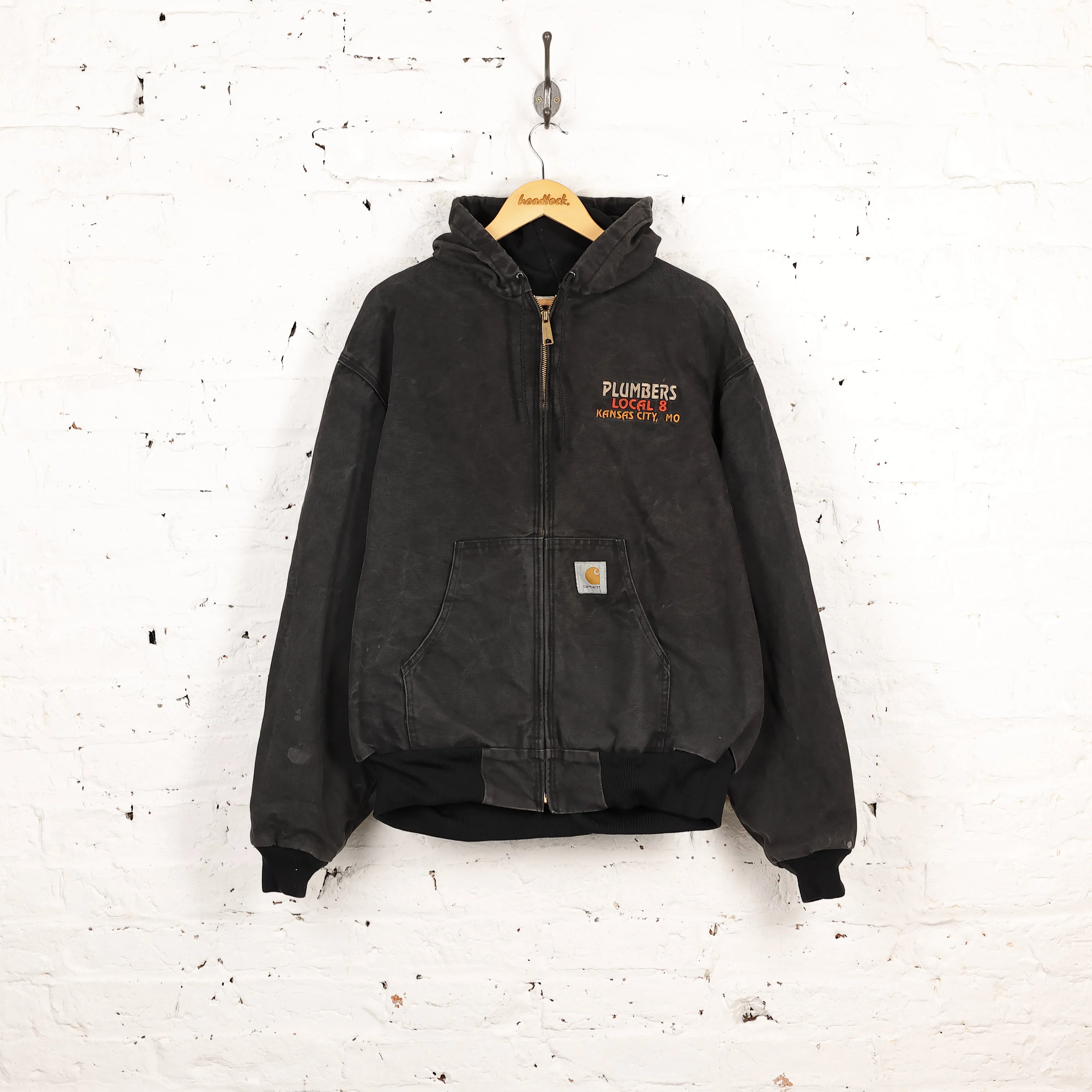 Carhartt Hooded Work Jacket- Black - XL