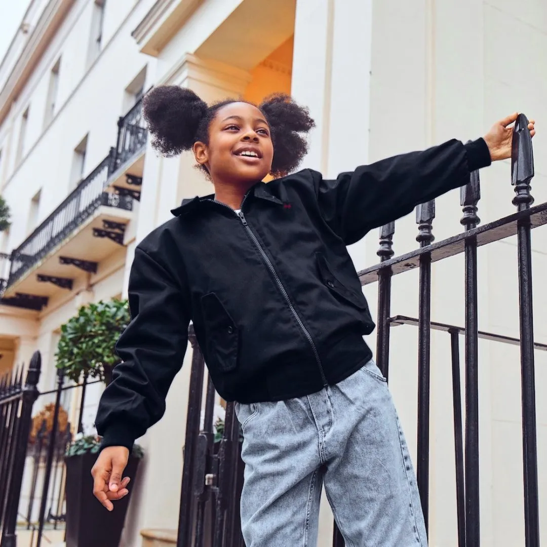 Carnaby Girls Bomber Jacket - Raven Black