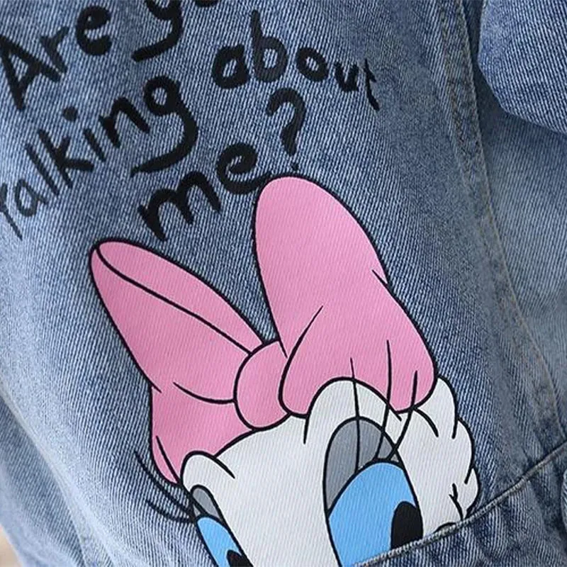 Cartoon Daisy Denim Jacket for Girls