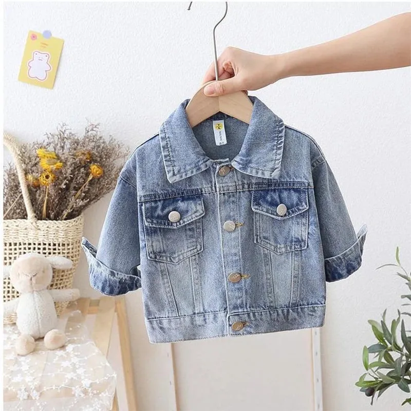 Cartoon Daisy Denim Jacket for Girls