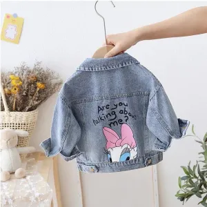 Cartoon Daisy Denim Jacket for Girls