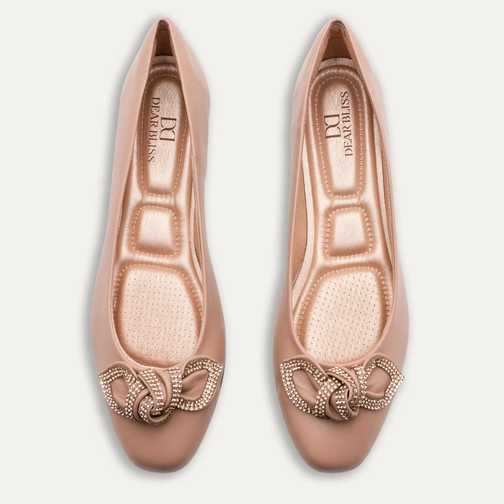 Catalina Crystal Bow Antique Ballet Flats