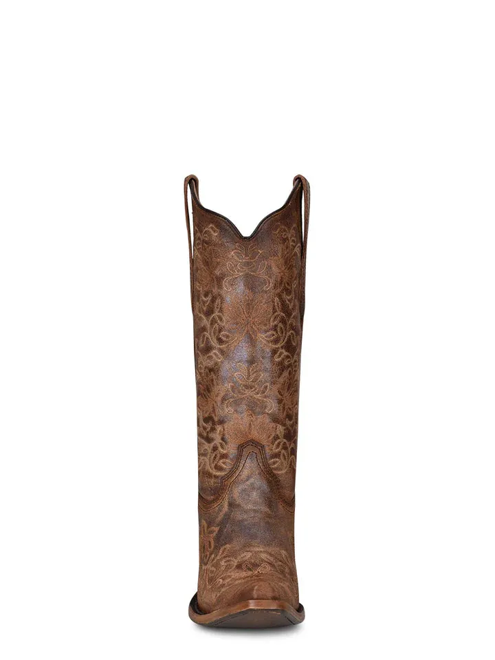Circle G Ladies Brown Embroidery Snip Toe Boot